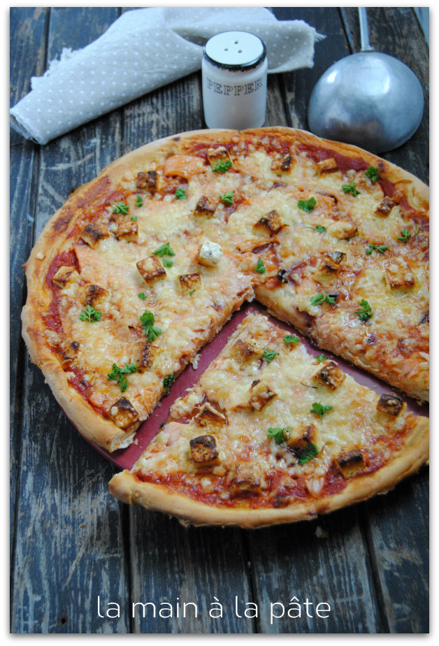 recette de pizza au saumon et à la feta
